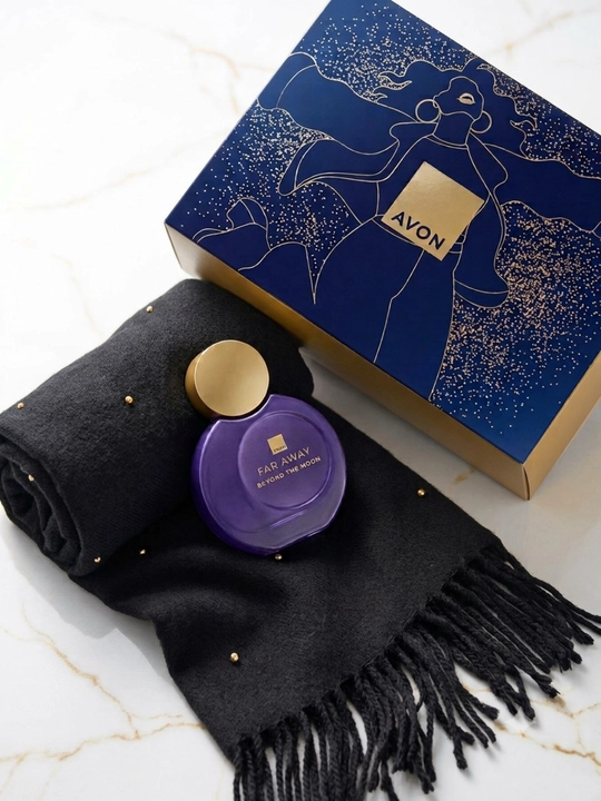 Парфюмерный набор Avon Far Away Beyond The Moon с пашминой (шарфом) - 