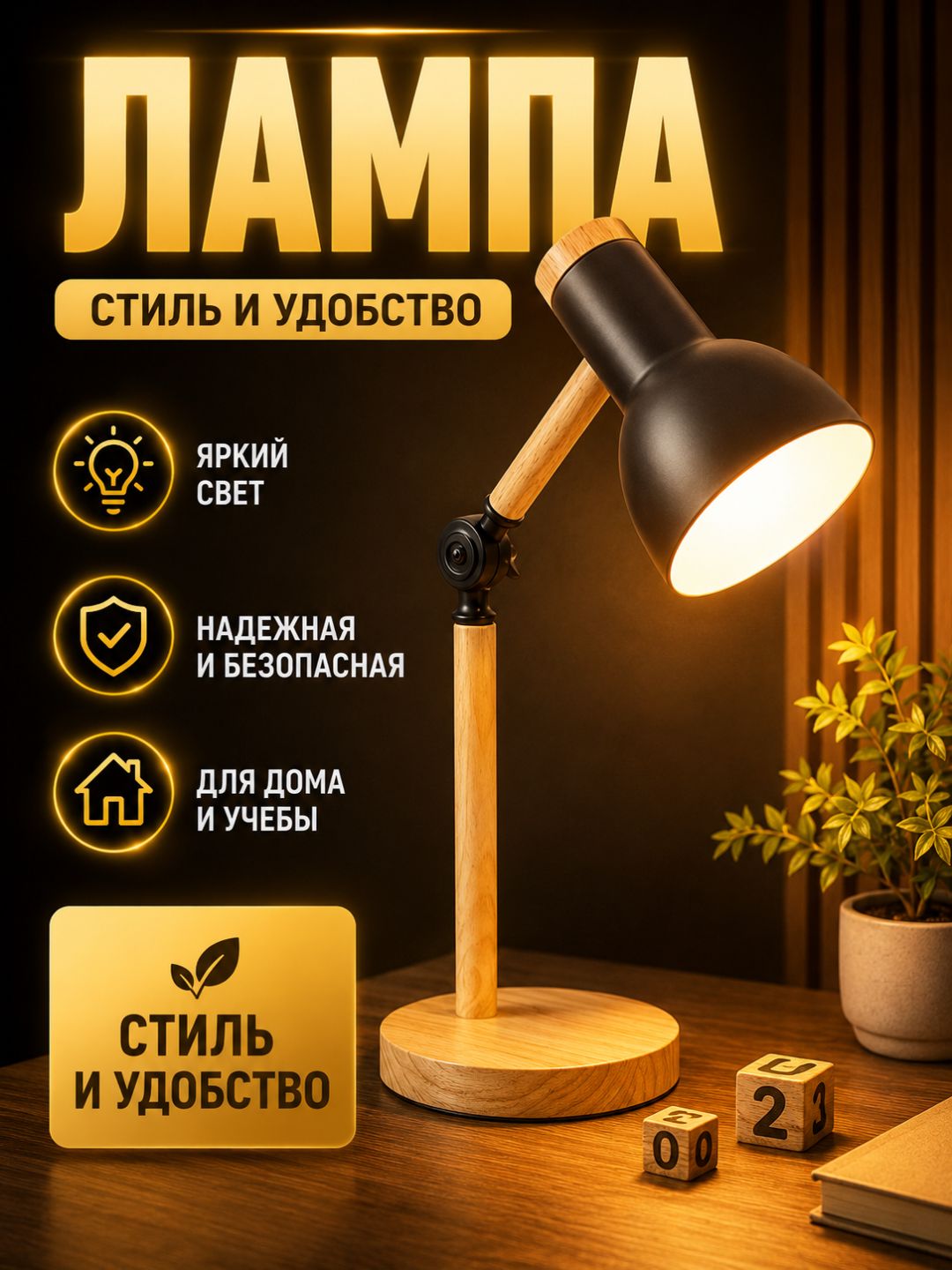 Настольная лампа для дома и рабочего стола, современный светильник - 