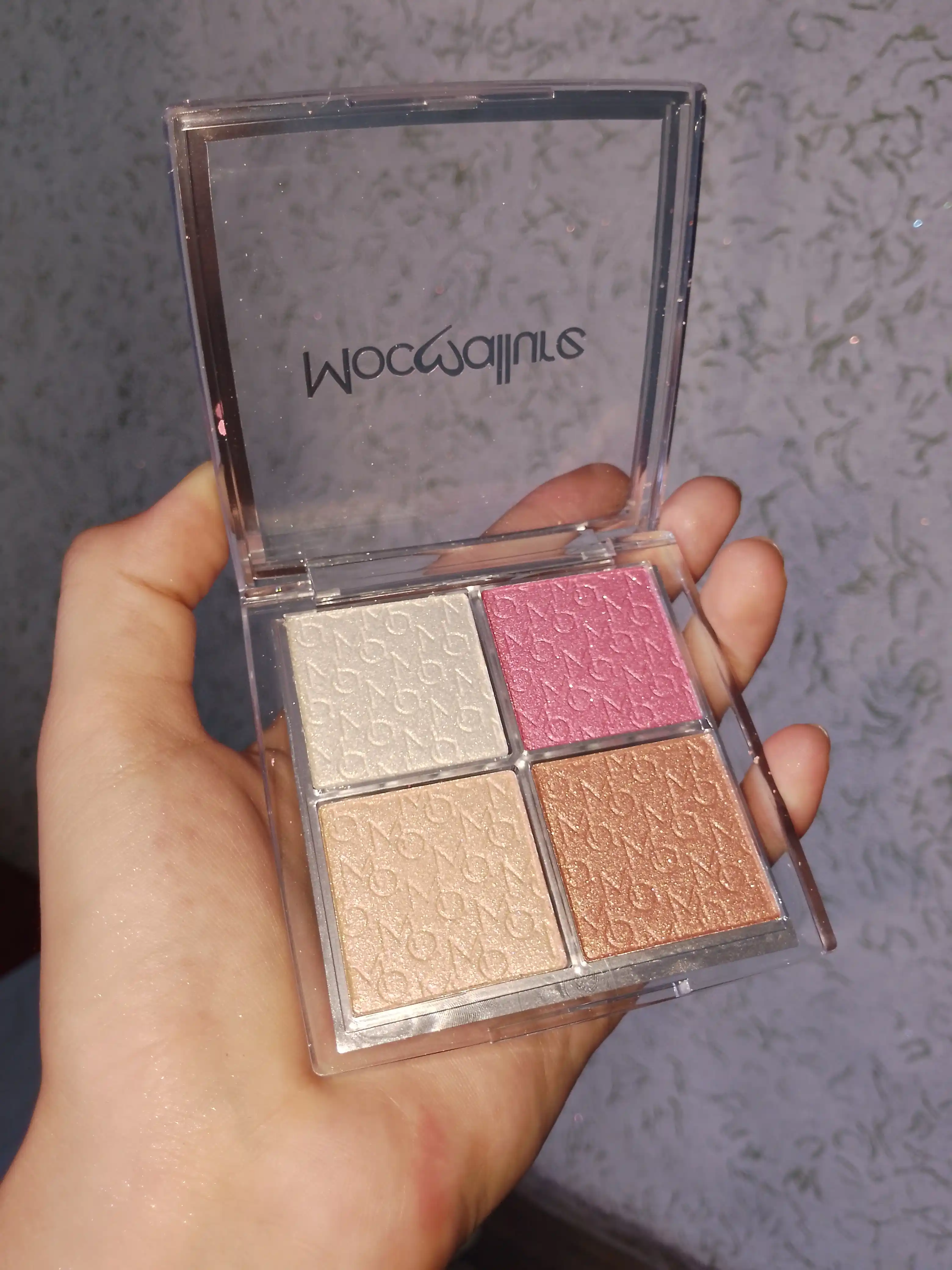 Палитра хайлайтеров для лица Moccalure, яркие оттенки, Maccalure, 4 цвета, 14,8 г