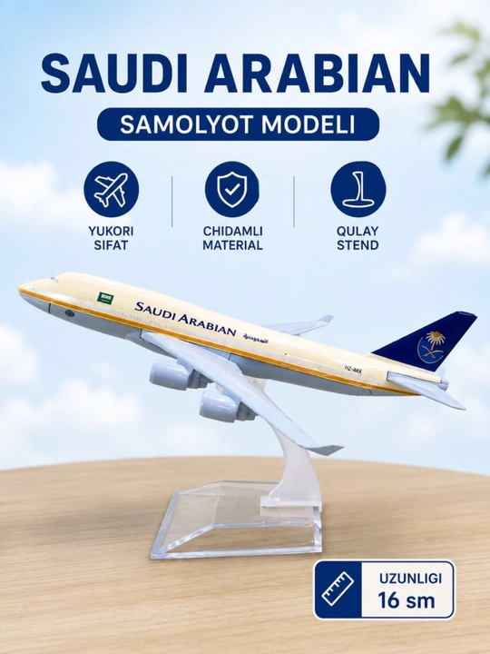 Samolyotning suvenir modeli - haqiqiy samolyotning mitti nusxasi - 
