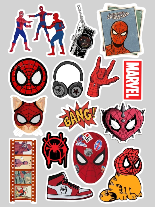 Stikerlar, nakleykalar, spider man, marvel, komiksla - 