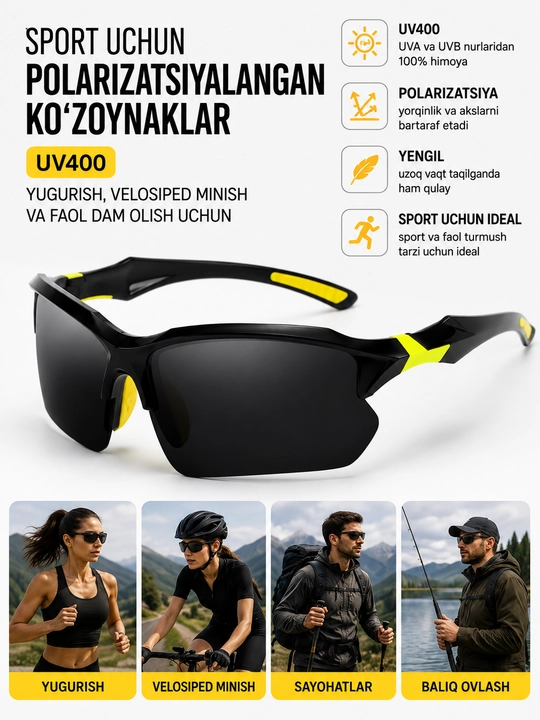 Спортивные поляризованные очки UV400, для бега, велосипеда