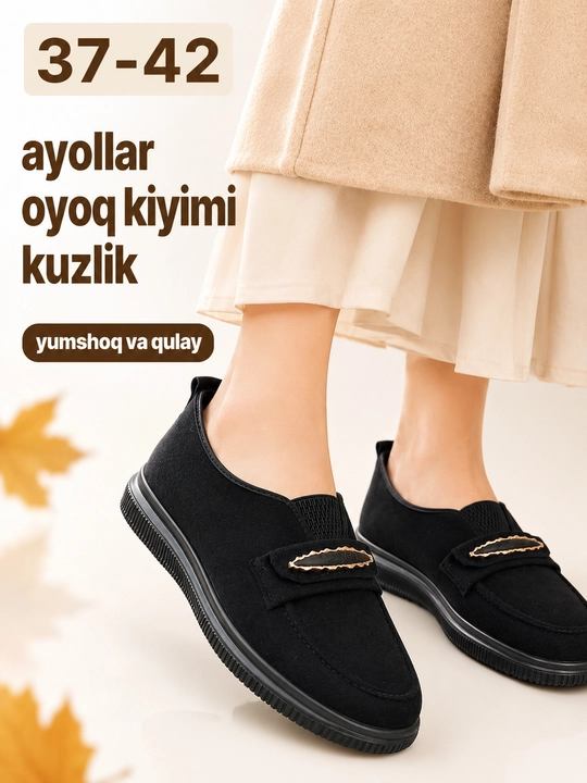 Ayollar uchun kundalik lofer, yumshoq va enli oyoqqa mos, platformali, 37–42 - 