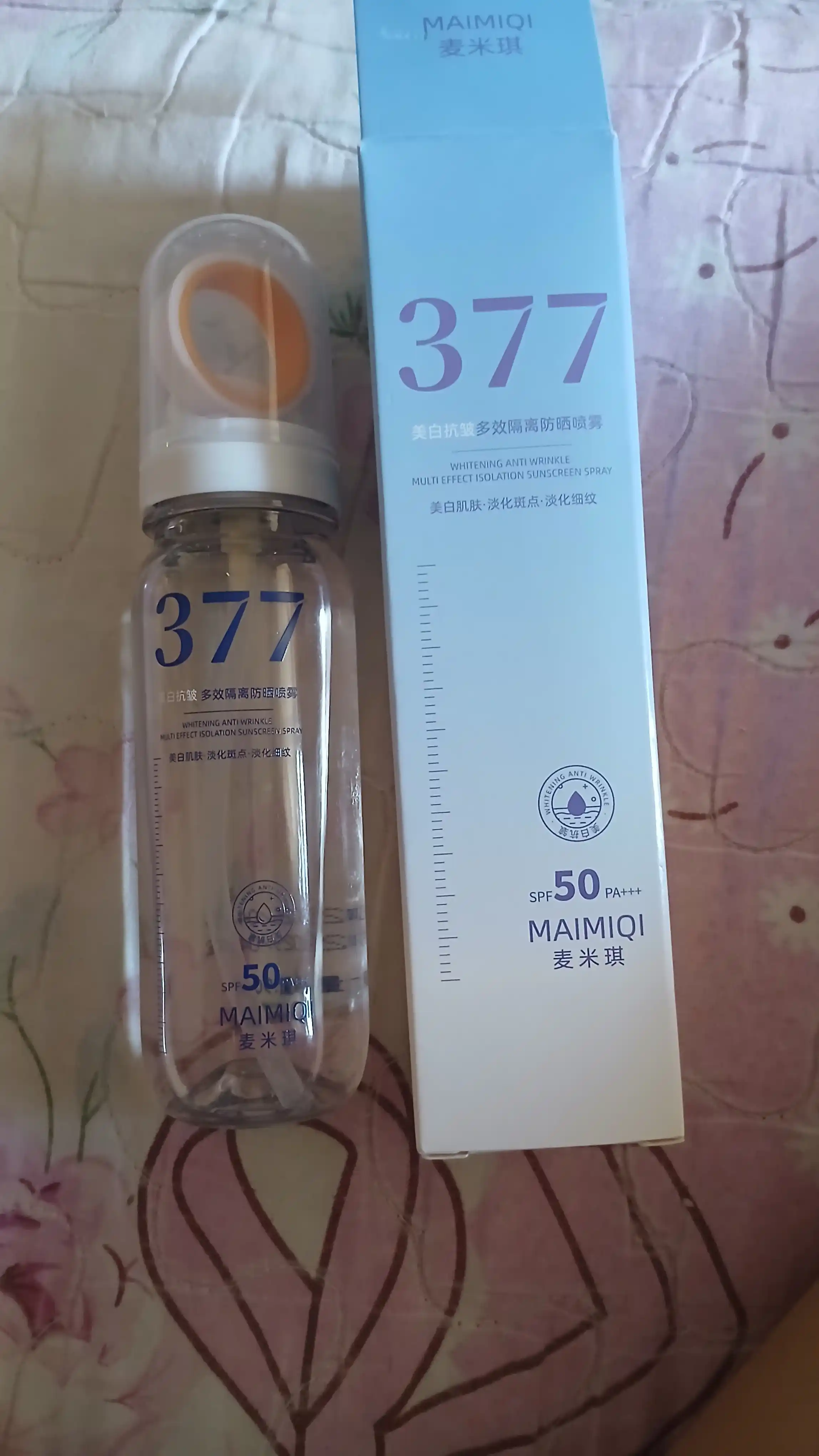 Quyoshdan himoya qiluvchi SPF 50 PA+++ sprey UVA UVB himoya yengil tekstura 377 Spray