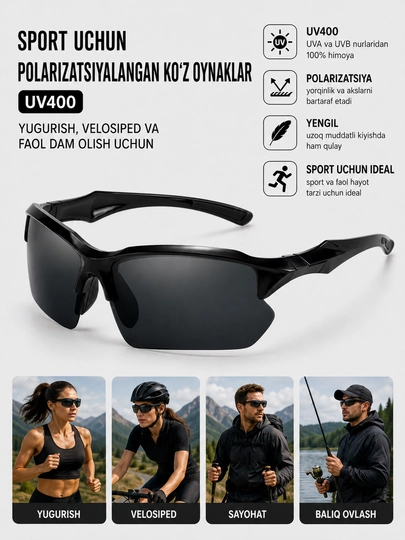 Спортивные поляризованные очки UV400, для бега, велосипеда