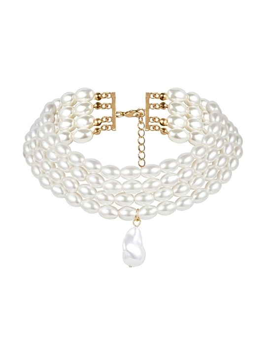 Ayollar uchun brend uslubidagi tilla rang choker, nafis taqinchoq, marjon va zanjir marjon