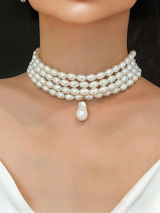 Ayollar uchun brend uslubidagi tilla rang choker, nafis taqinchoq, marjon va zanjir marjon