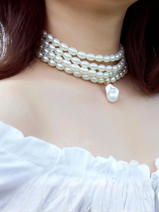 Ayollar uchun brend uslubidagi tilla rang choker, nafis taqinchoq, marjon va zanjir marjon