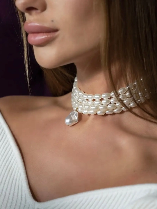 Ayollar uchun brend uslubidagi tilla rang choker, nafis taqinchoq, marjon va zanjir marjon