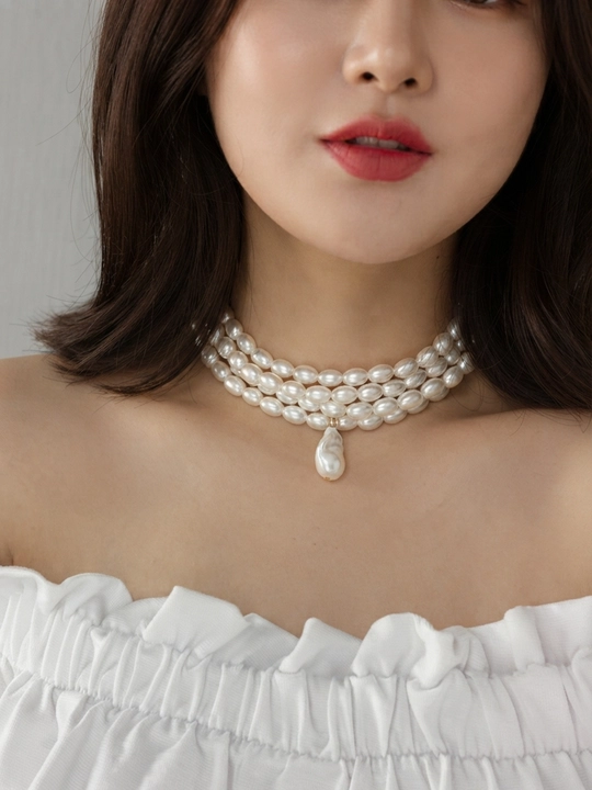 Ayollar uchun brend uslubidagi tilla rang choker, nafis taqinchoq, marjon va zanjir marjon