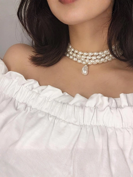 Ayollar uchun brend uslubidagi tilla rang choker, nafis taqinchoq, marjon va zanjir marjon
