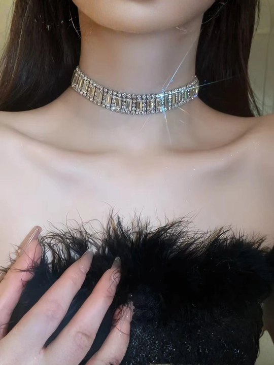 Ayollar uchun brend uslubidagi tilla rang choker, nafis taqinchoq, marjon va zanjir marjon