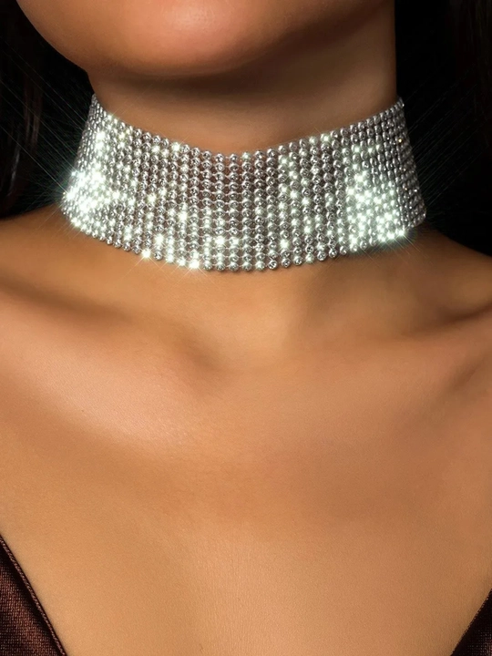 Ayollar uchun brend uslubidagi tilla rang choker, nafis taqinchoq, marjon va zanjir marjon