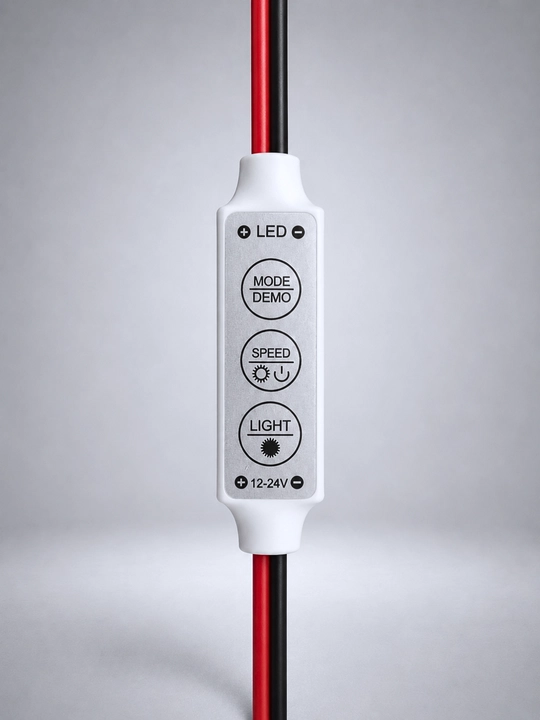 Interyer, avtomobil va reklama yoritishi uchun 12V LED modul va 12–24V kontroller
