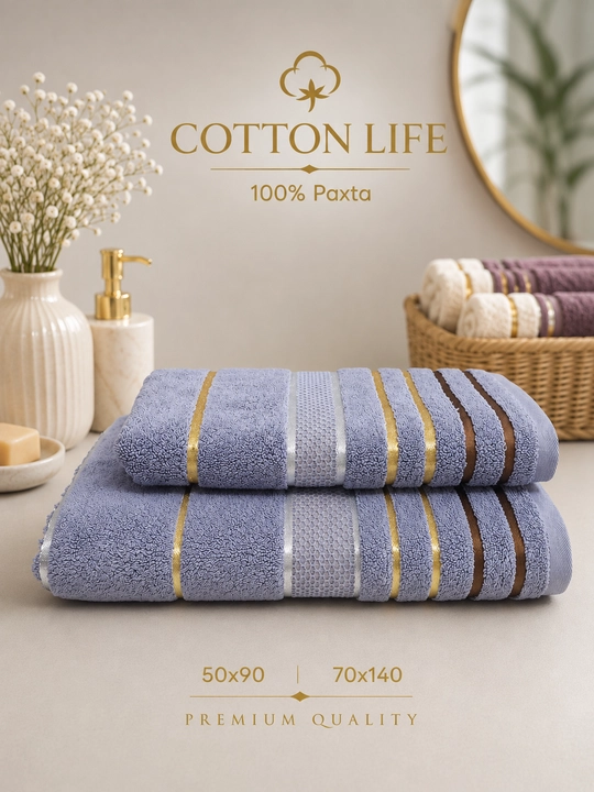 COTTON LIFE Полотенце для лица и бани - 600 г/м² - 100% хлопок - 50×90 - 70×140