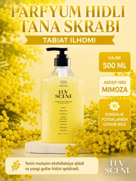 LUV SCENT Scrub Body Wash — tana uchun 2 tasi 1 da gel-skrab, 500 ml - 