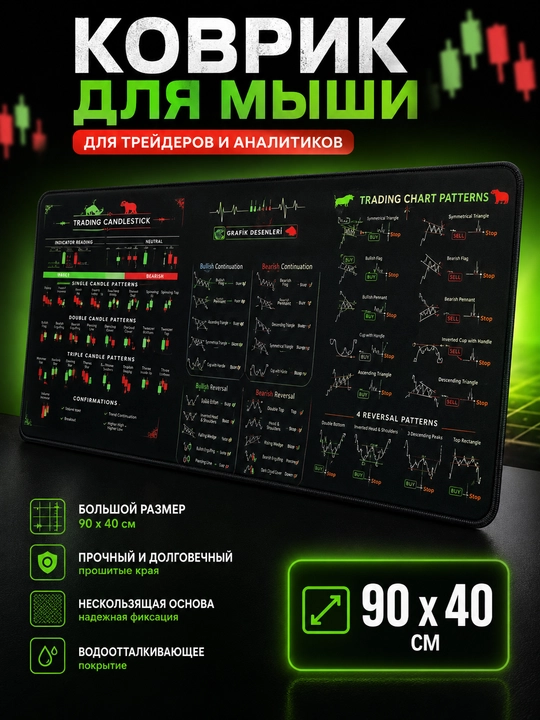 Katta stol uchun gilamcha, klaviatura uchun gilamcha 90x40 sm - 