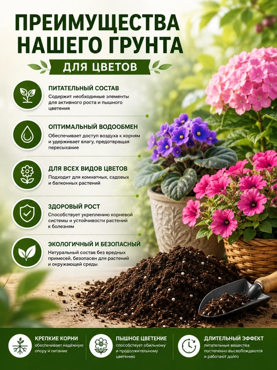 Почвогрунт для цветов Z-AGRO — готовый грунт для здорового роста растений