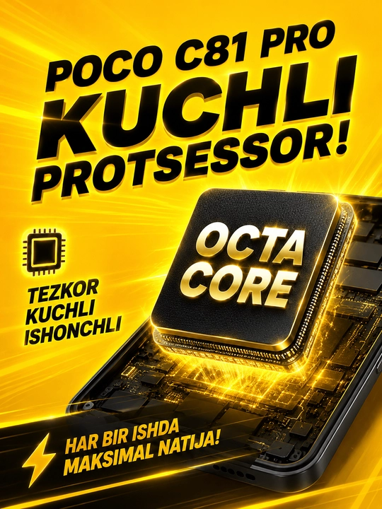 POCO C81 Pro смартфон,процессор MediaTek Helio G100,Black