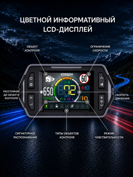 Сигнатурный радар-детектор Inspector Star Air, Wi-Fi, 2LNA усилитель, база Узбекистана