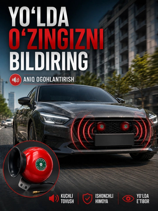 Avtomobil signali MAROCO SIGNAL, 2 dona, 12V, qizil-qora, o‘rnatish komplekti bilan