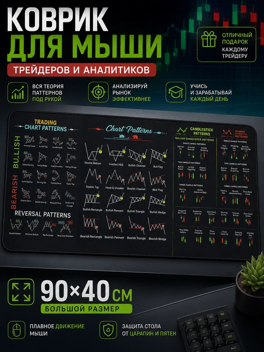 Katta stol uchun gilamcha, klaviatura uchun gilamcha 90x40 sm - 