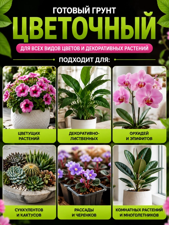 Цветочный грунт «Мечта Ботаника» — готовый грунт для цветов и декоративных растений
