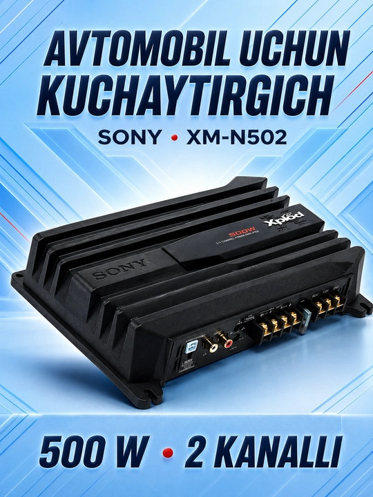 Avto akustika kuchaytirgichi SONY Xplod XM-N502, 500W, 2/1 kanalli, qora - 