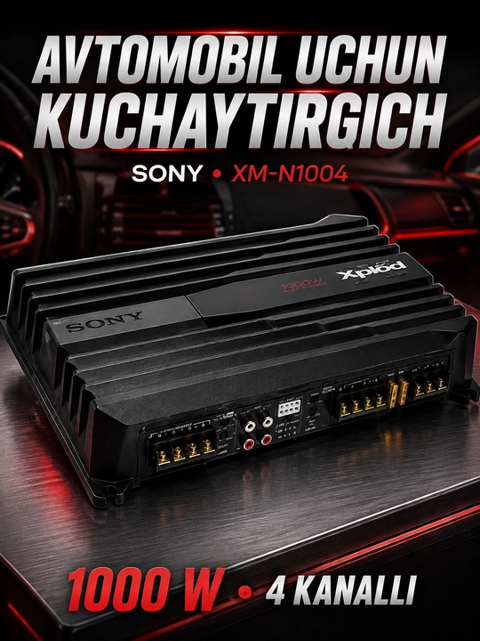 Avto kalonkalar uchun kuchaytirgich SONY Xplod XM-N1004, 1000W, 4 kanalli, qora - 