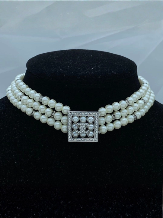 Ayollar uchun brend uslubidagi tilla rang choker, nafis taqinchoq, marjon va zanjir marjon