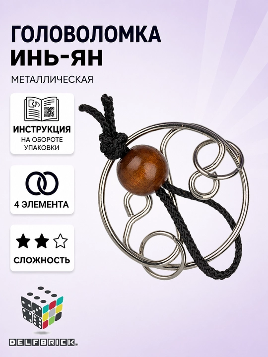 Металлическая головоломка DELFBRICK, 2 уровень сложности - 