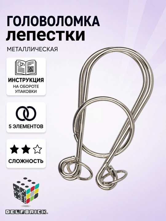 Металлическая головоломка DELFBRICK, 2 уровень сложности - 