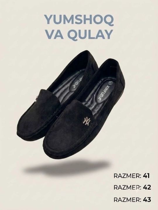 Qora mokasinlar, Katta o'lchamli  klassik mokasinlar,kundalik uchun 41, 42, 43-o‘lchamlari