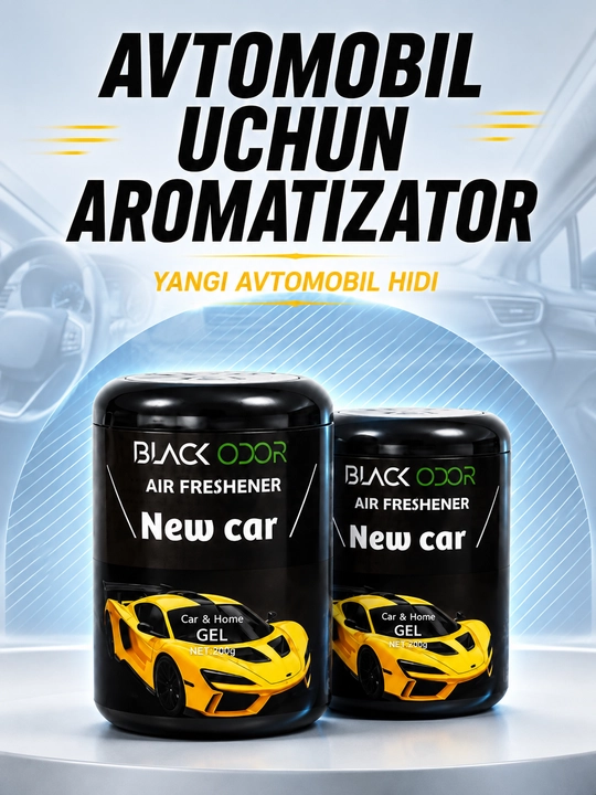 Avtomobil uchun gelli havo tozalagich 200 g, salon va uy uchun xushbo‘ylantirgich