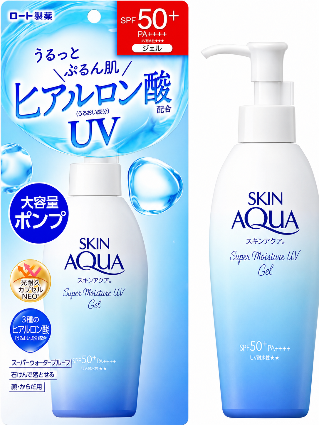 Skin Aqua Super Moisture UV Gel Pump — солнцезащитный гель для лица и тела, 140 г - 