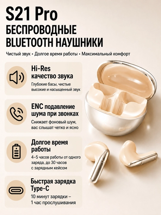 Qisheng simsiz quloqchinlari Bluetooth 6.0, AI ENC, 13 mm, 6 mikrofon, IPX4