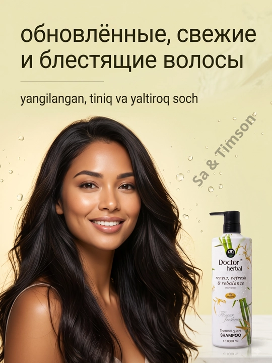 Шампунь для волос Doctor Herbal PRO-V, термозащита, цветочный аромат, 1000 мл