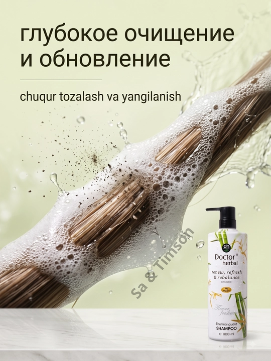 Шампунь для волос Doctor Herbal PRO-V, термозащита, цветочный аромат, 1000 мл