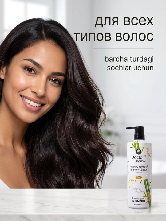 Шампунь для волос Doctor Herbal PRO-V, термозащита, цветочный аромат, 1000 мл