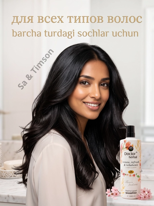 Шампунь для волос Doctor Herbal PRO-V, термозащита, цветочный аромат, 1000 мл
