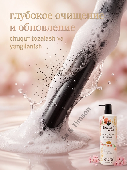 Шампунь для волос Doctor Herbal PRO-V, термозащита, цветочный аромат, 1000 мл