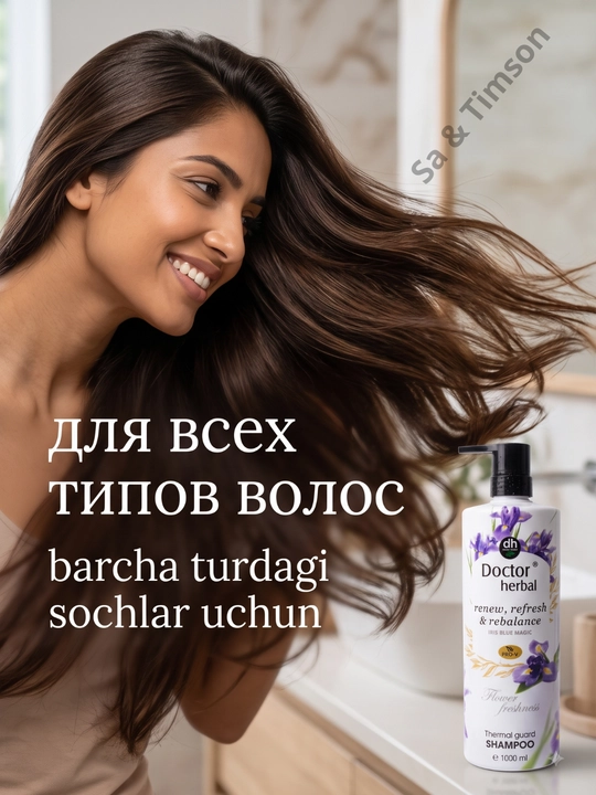 Шампунь для волос Doctor Herbal PRO-V, термозащита, цветочный аромат, 1000 мл