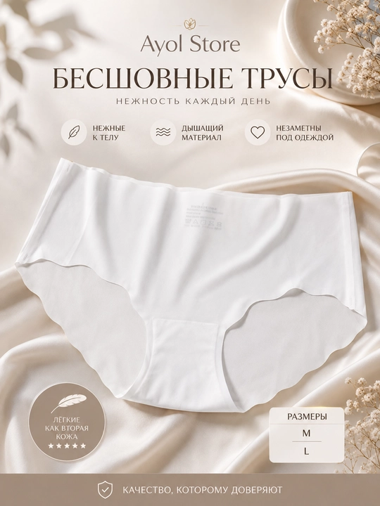 Ayollar uchun choksiz slip trusiklar, 2–3 dona to‘plam