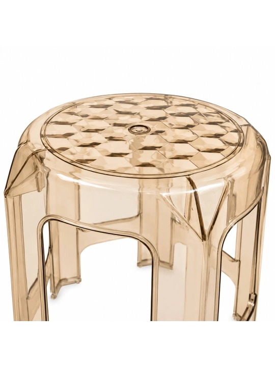 Taburetka - 200 kg gacha bo‘lgan mustahkam shaffof akrildan tayyorlangan, mustahkamlangan, 36×32×38 sm