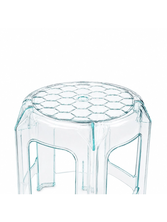 Taburetka - 200 kg gacha bo‘lgan mustahkam shaffof akrildan tayyorlangan, mustahkamlangan, 36×32×38 sm