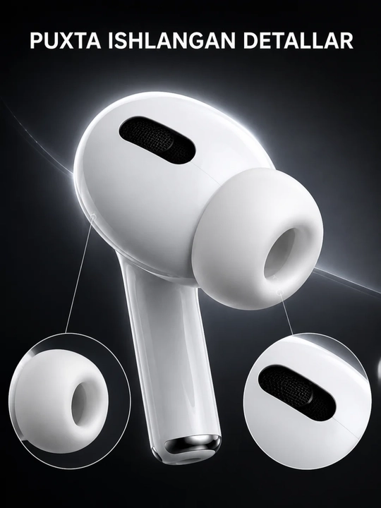 Airpods Pro simsiz sensorli quloqchinlar, iPhone va Android uchun quvvatlash qutisi bilan