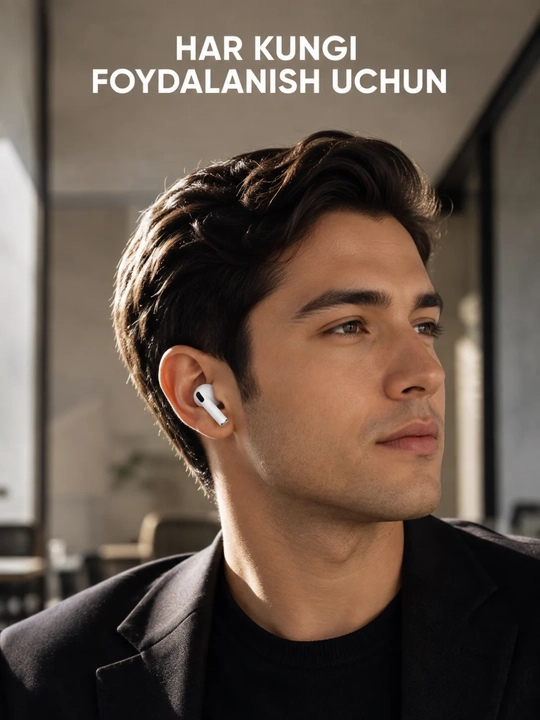 Airpods Pro simsiz sensorli quloqchinlar, iPhone va Android uchun quvvatlash qutisi bilan