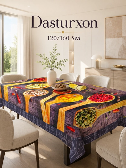 Oshxona va mehmonxona uchun Leon 1/2 navli matodan tayyorlangan dasturxon - 