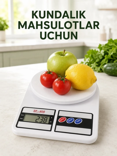 SF-400 elektron oshxona tarozisi, 10 kg gacha , toroz - 