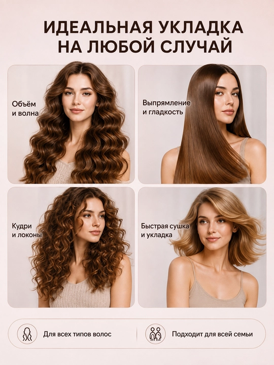 7 ta 1 da soch uchun multistayler - uyda professional uslubda soch turmaklash